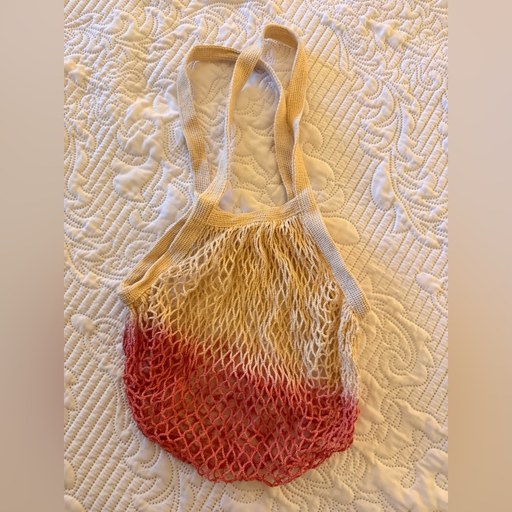 Mesh Ombré Pink Beach Bag